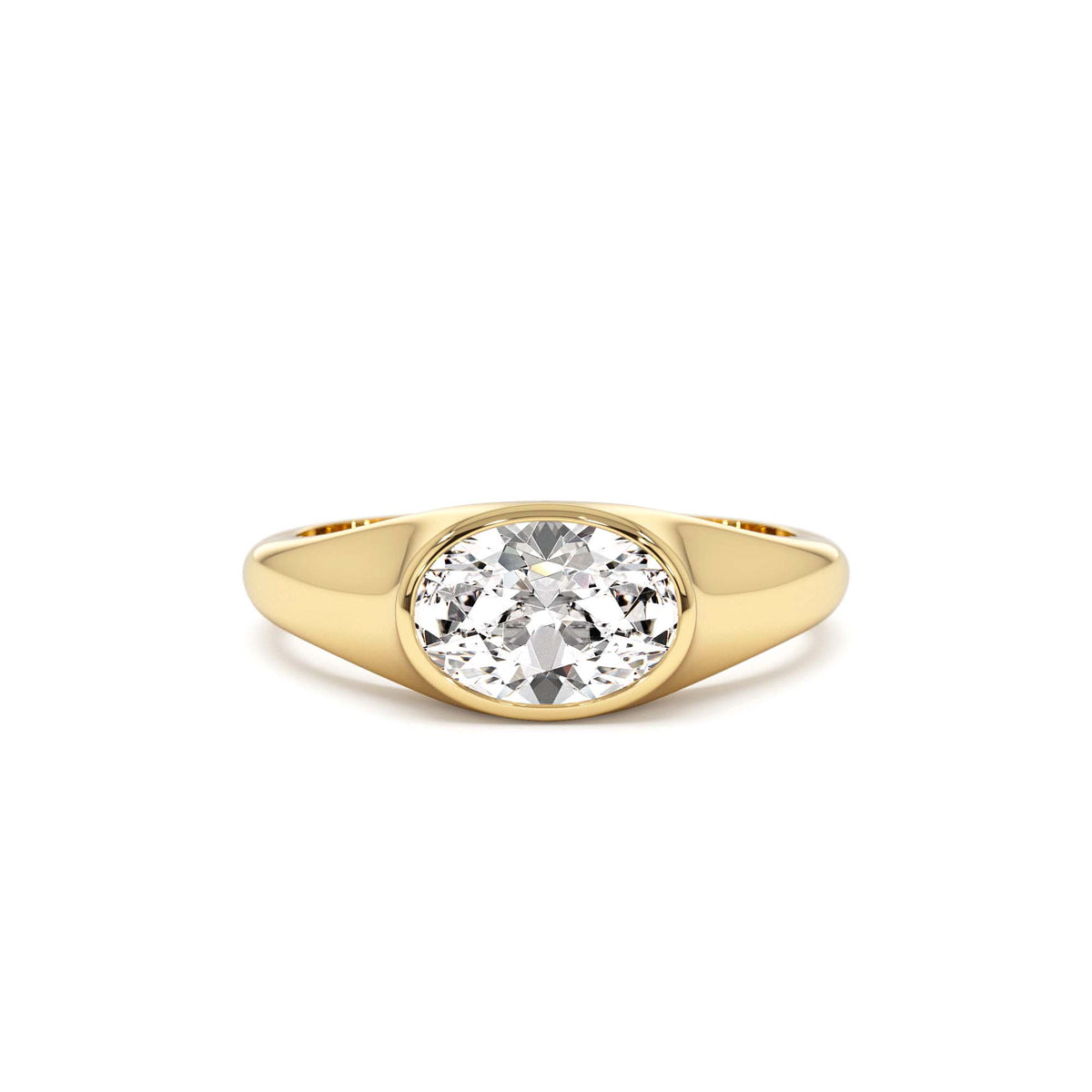 1.00 CTW Oval Shape Lab-Grown Diamond Ring in 14K Gold — view 1