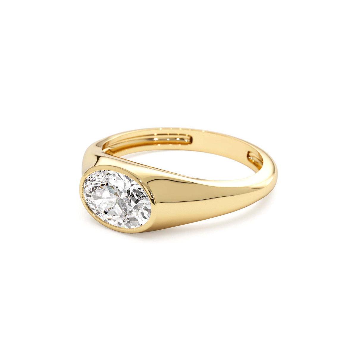 1.00 CTW Oval Shape Lab-Grown Diamond Ring in 14K Gold — view 2