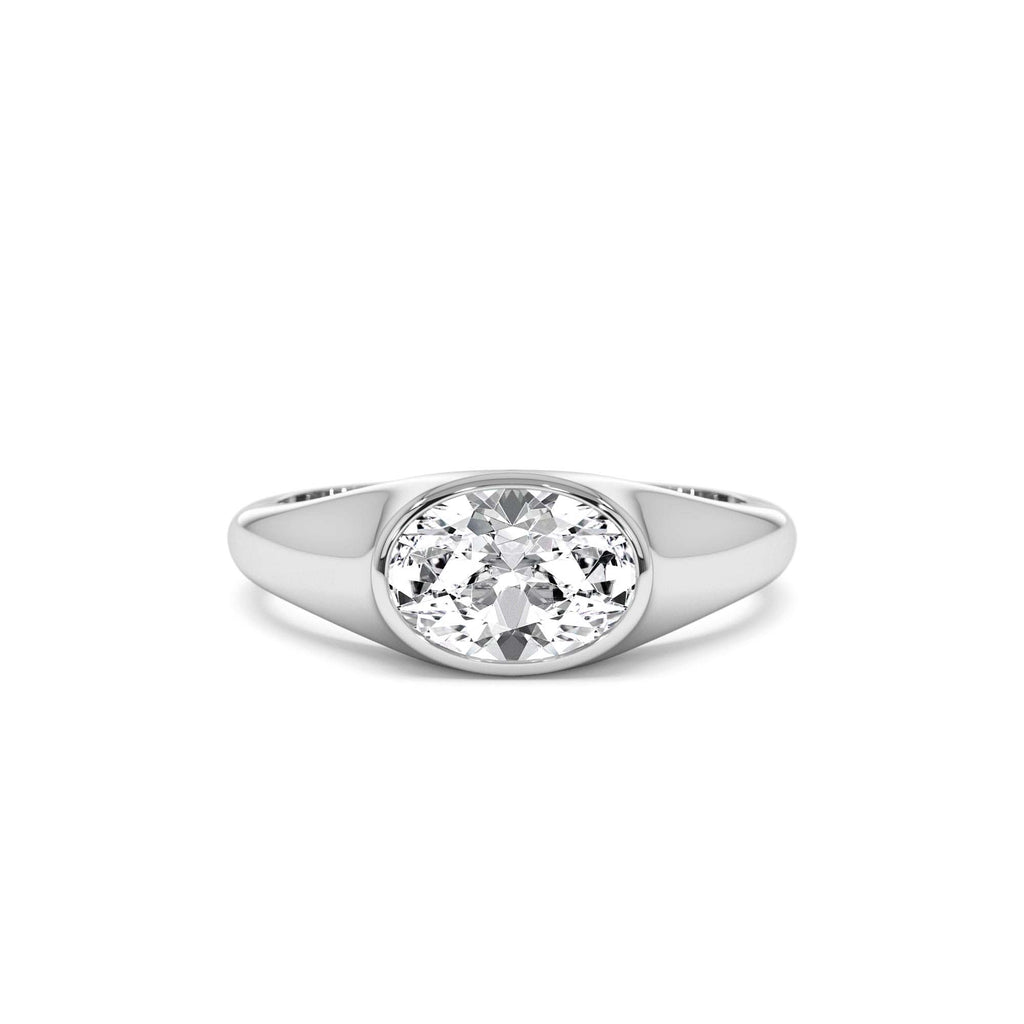 1.00 CTW Oval Shape Lab-Grown Diamond Ring in 14K Gold — view 4