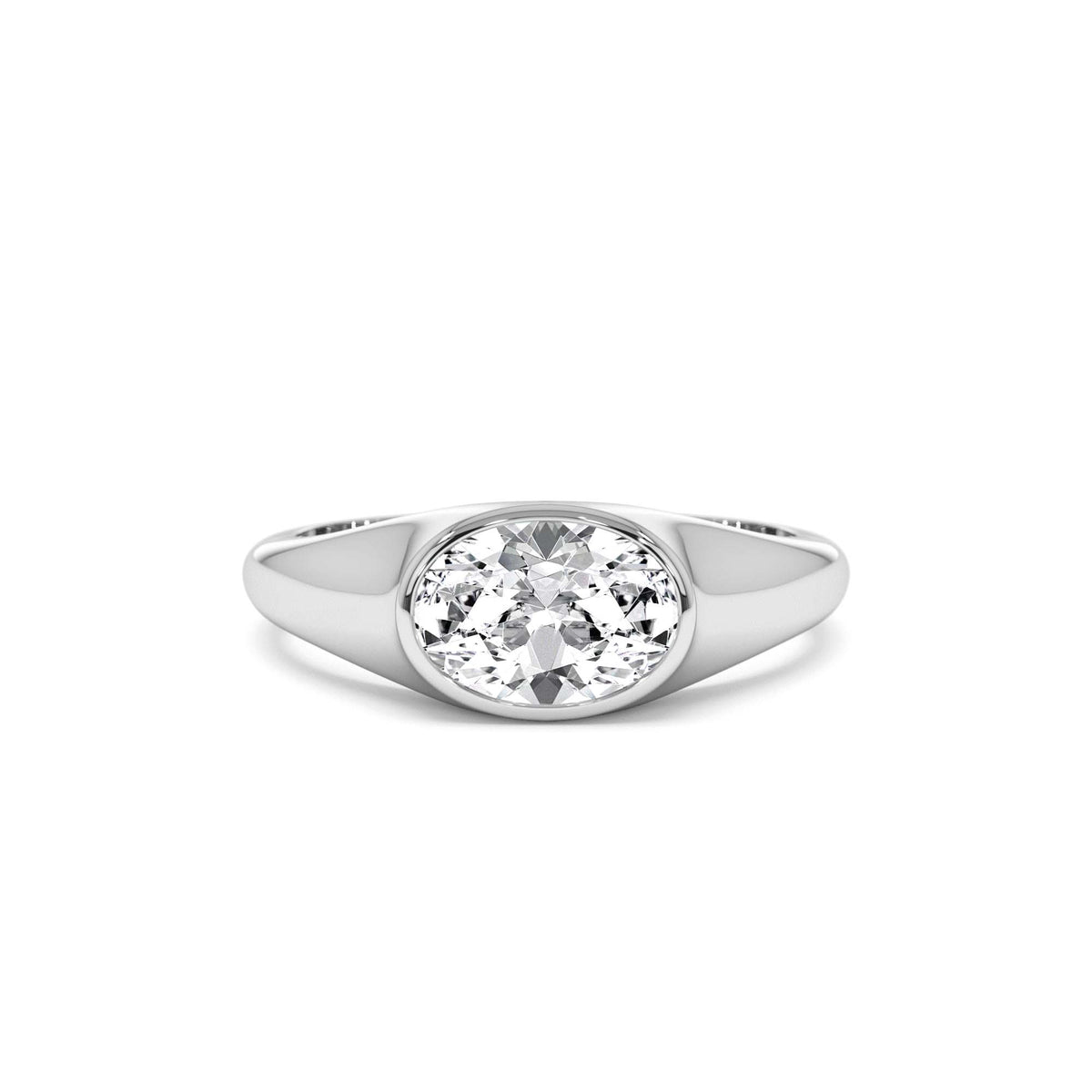 1.00 CTW Oval Shape Lab-Grown Diamond Ring in 14K Gold — view 4