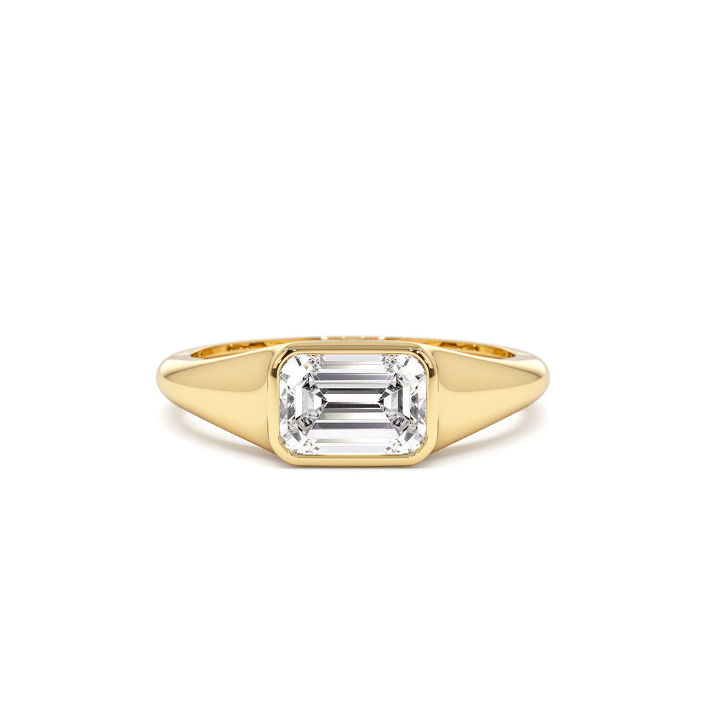1.00 CTW Emerald Cut Lab-Grown Diamond Ring in 14K Gold — view 1