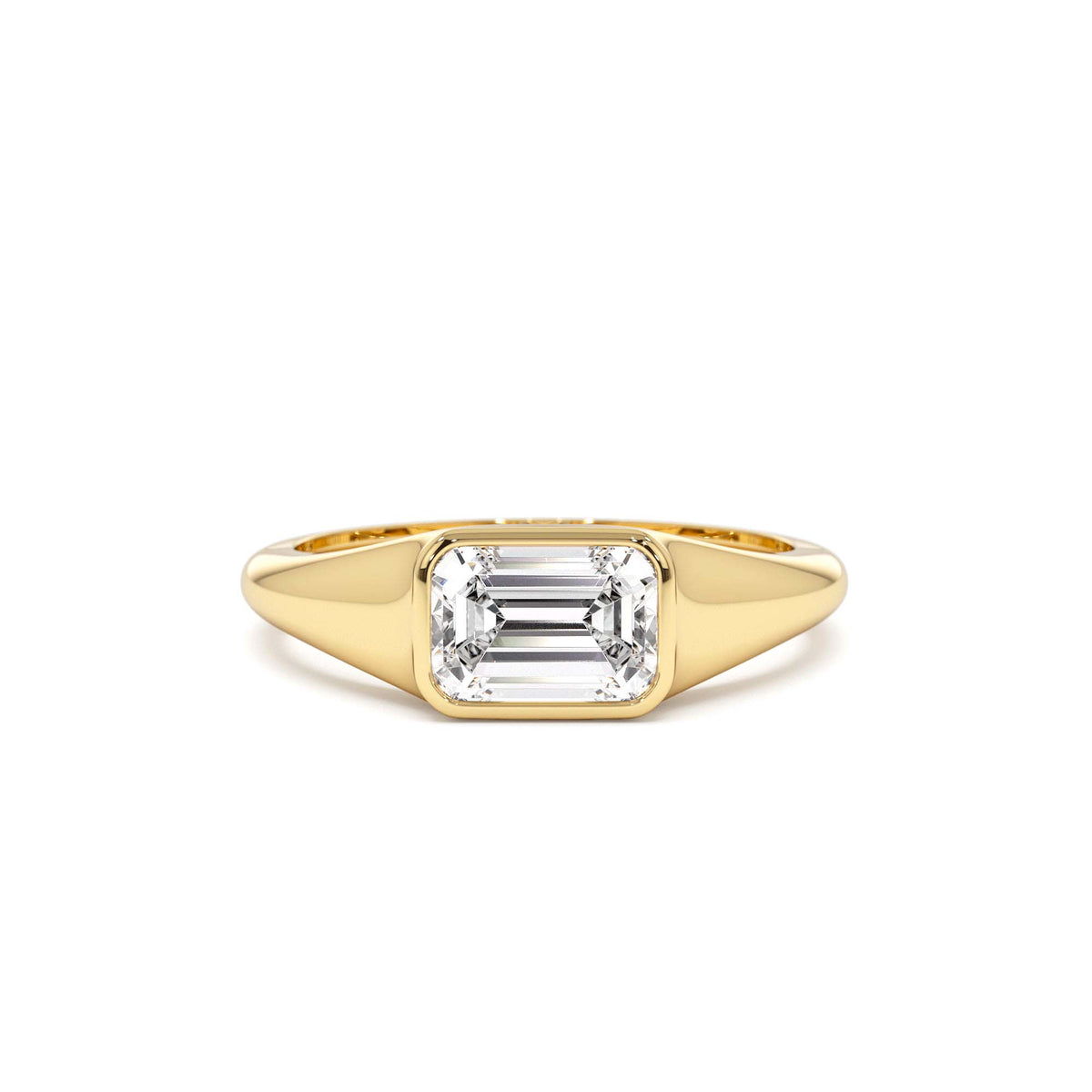 1.00 CTW Emerald Cut Lab-Grown Diamond Ring in 14K Gold — view 1