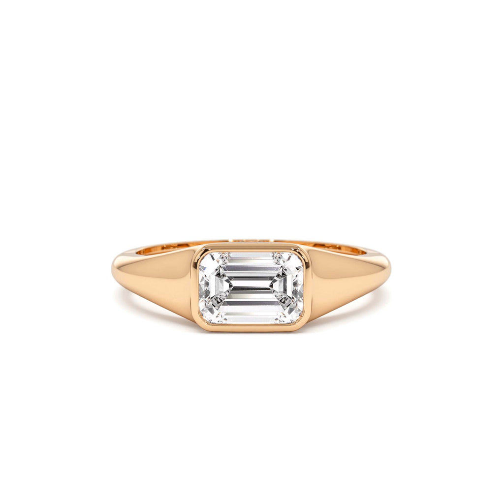 1.00 CTW Emerald Cut Lab-Grown Diamond Ring in 14K Gold — view 5