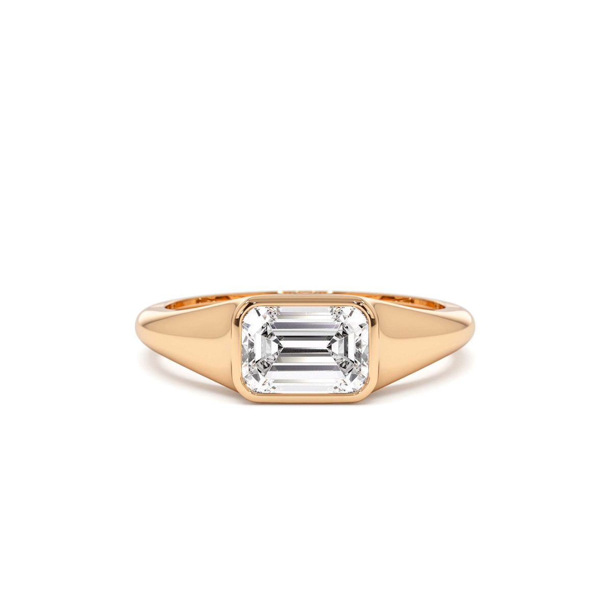 1.00 CTW Emerald Cut Lab-Grown Diamond Ring in 14K Gold — view 5