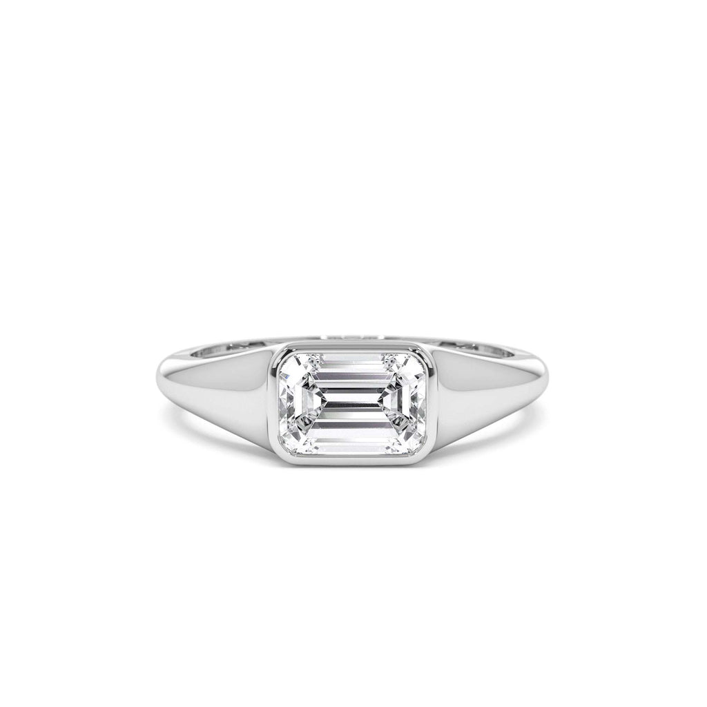 1.00 CTW Emerald Cut Lab-Grown Diamond Ring in 14K Gold — view 4