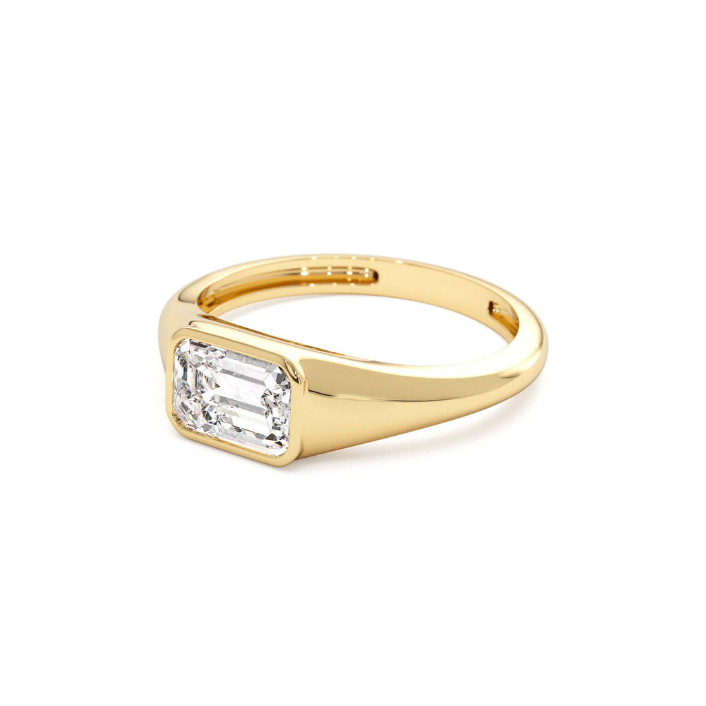 1.00 CTW Emerald Cut Lab-Grown Diamond Ring in 14K Gold — view 2