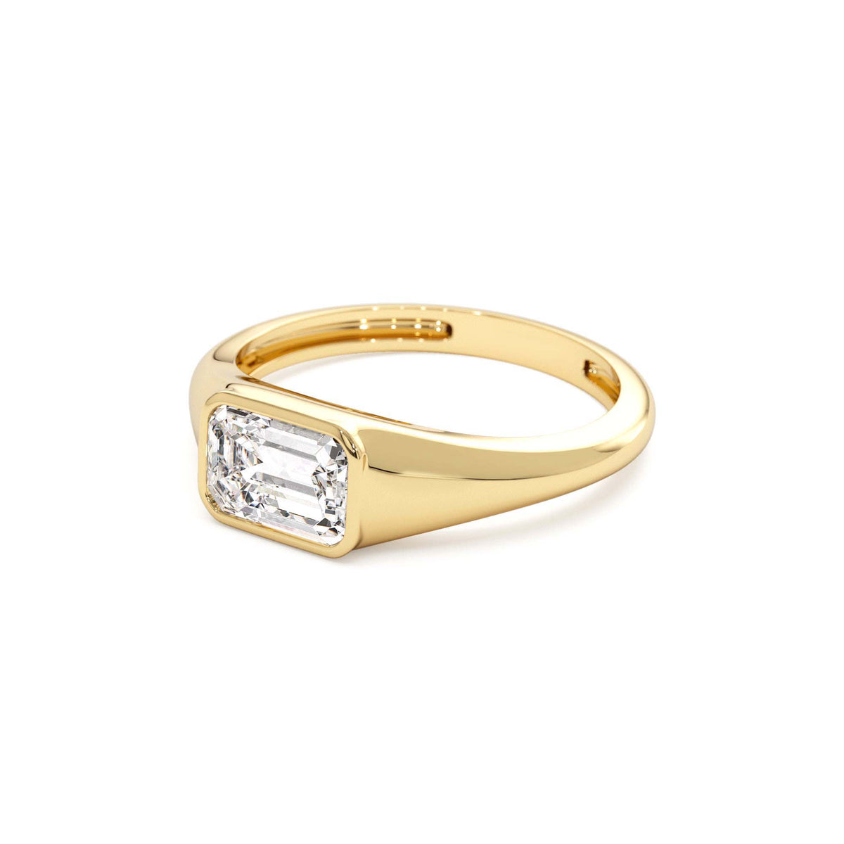 1.00 CTW Emerald Cut Lab-Grown Diamond Ring in 14K Gold — view 2