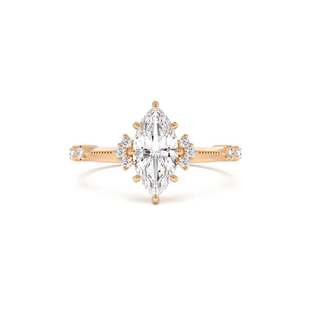 1.10 CTW Art Deco Marquise Shaped Lab-Grown Diamond Enagement Ring in 14K Gold — view 5