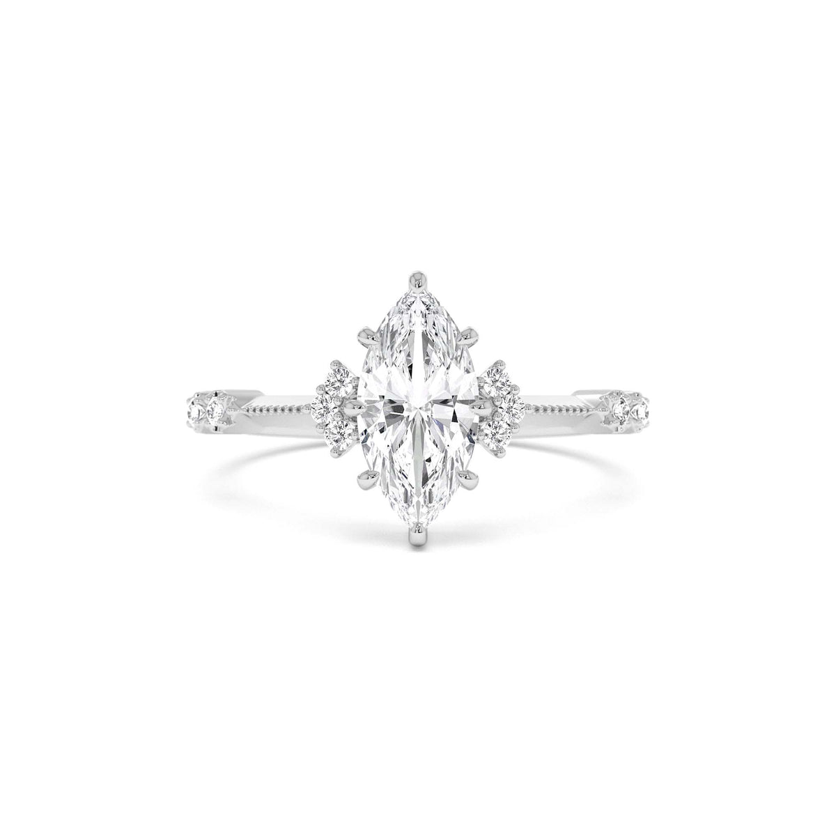 1.10 CTW Art Deco Marquise Shaped Lab-Grown Diamond Enagement Ring in 14K Gold — view 4