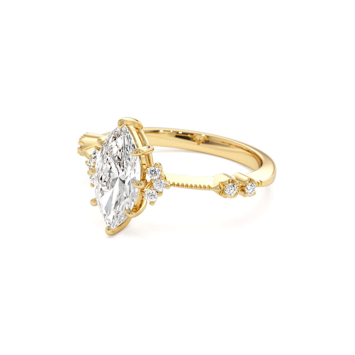 1.10 CTW Art Deco Marquise Shaped Lab-Grown Diamond Enagement Ring in 14K Gold — view 2