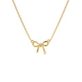 Plain Gold Ribbon Necklace in 14K Gold — view 1