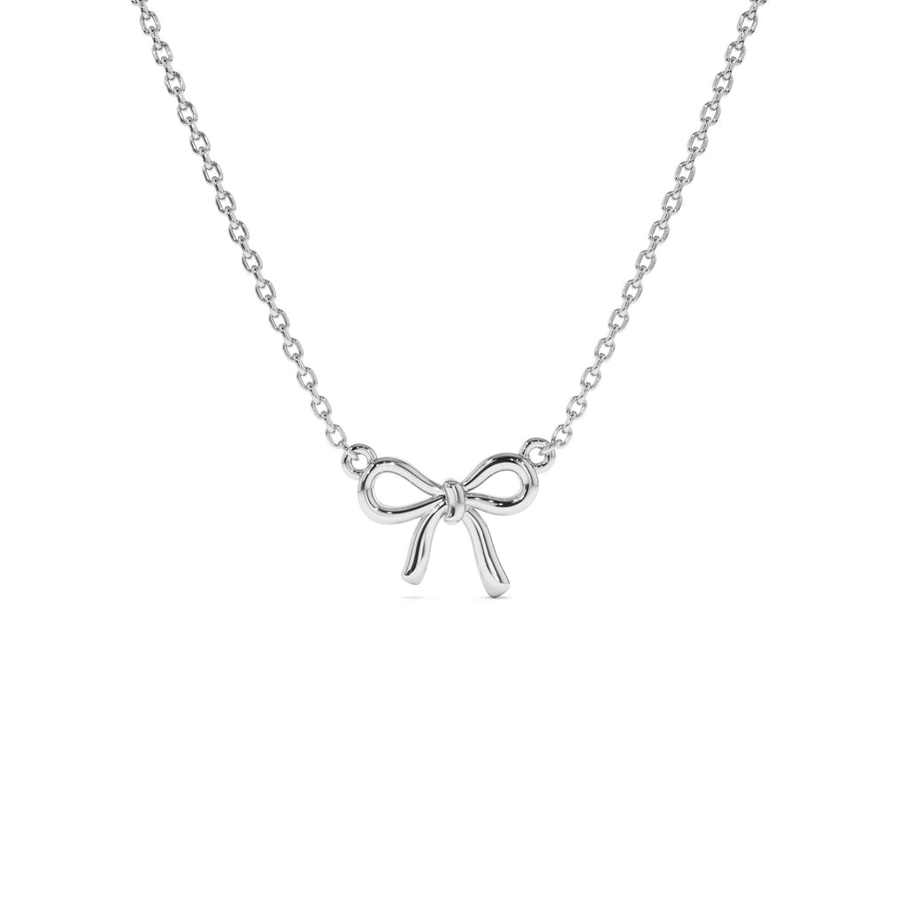 Plain Gold Ribbon Necklace in 14K Gold — view 2