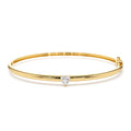 Heart Shape Diamond Solitaire Bangle in 14K Gold — view 1