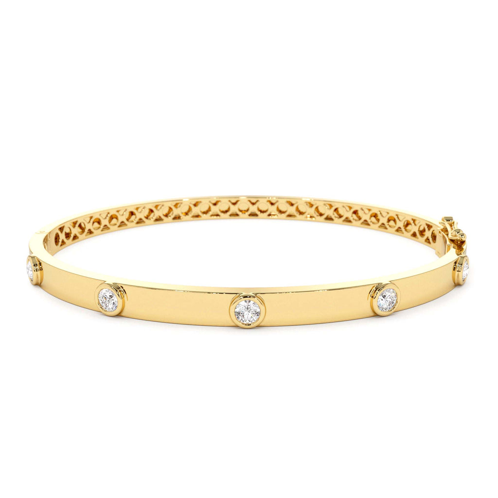 0.50Ct Round Diamond Bangle Bracelet in 14K Gold — view 1
