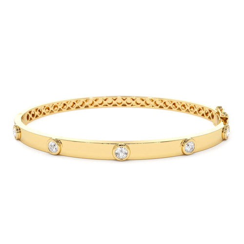 0.50Ct Round Diamond Bangle Bracelet in 14K Gold — view 1