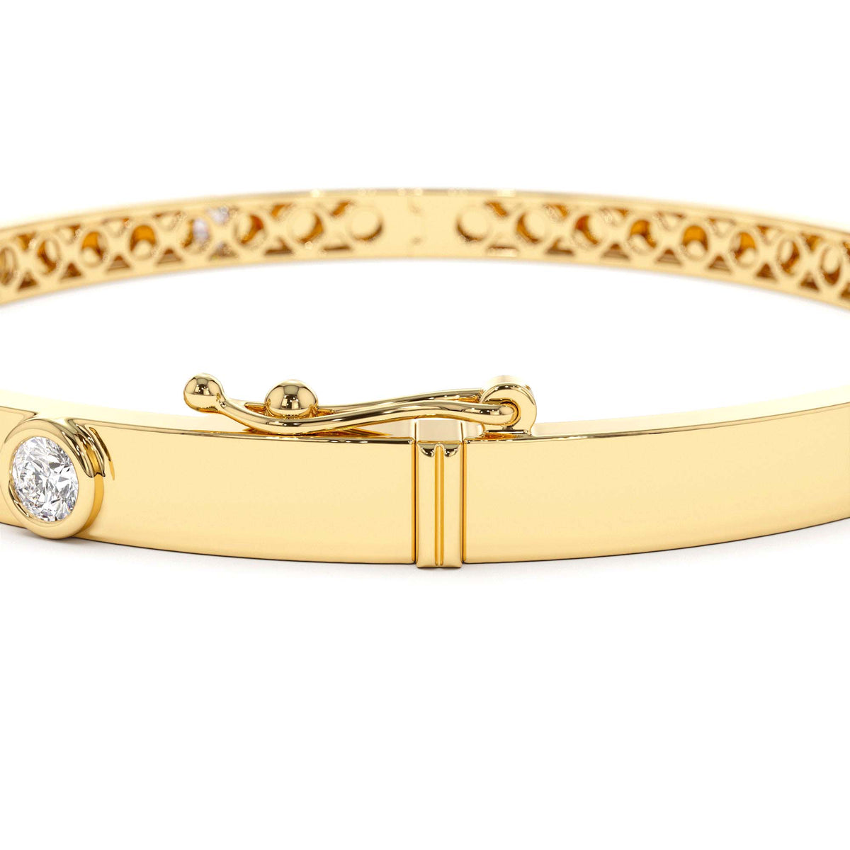 0.50Ct Round Diamond Bangle Bracelet in 14K Gold — view 3