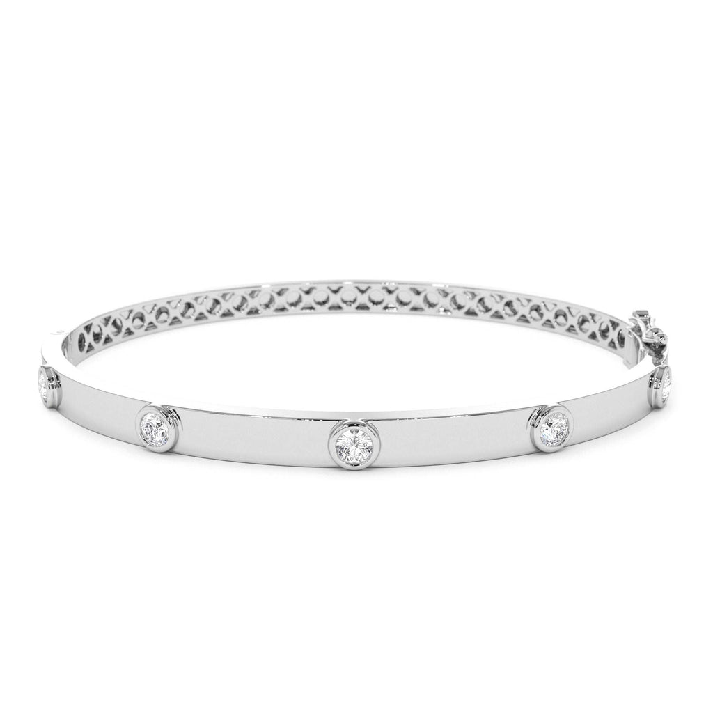 0.50Ct Round Diamond Bangle Bracelet in 14K Gold — view 4