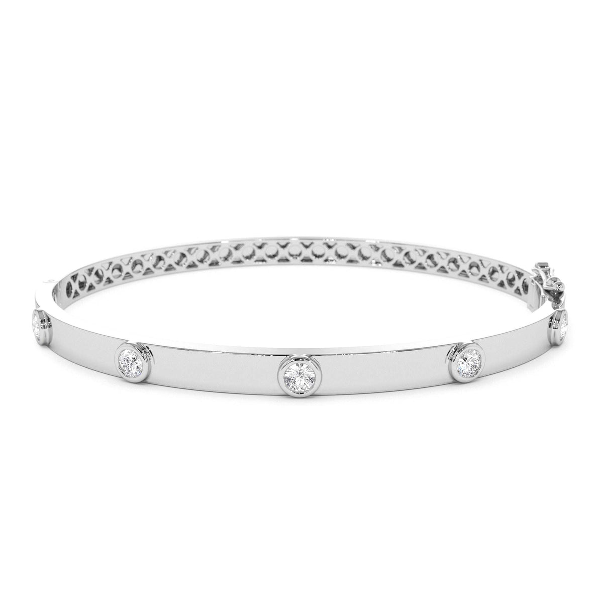 0.50Ct Round Diamond Bangle Bracelet in 14K Gold — view 4