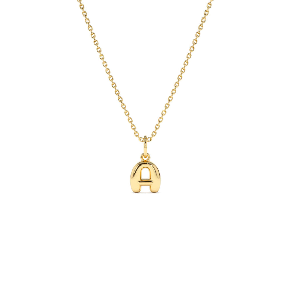 Bubble Letter Necklace in 14K Gold — view 1