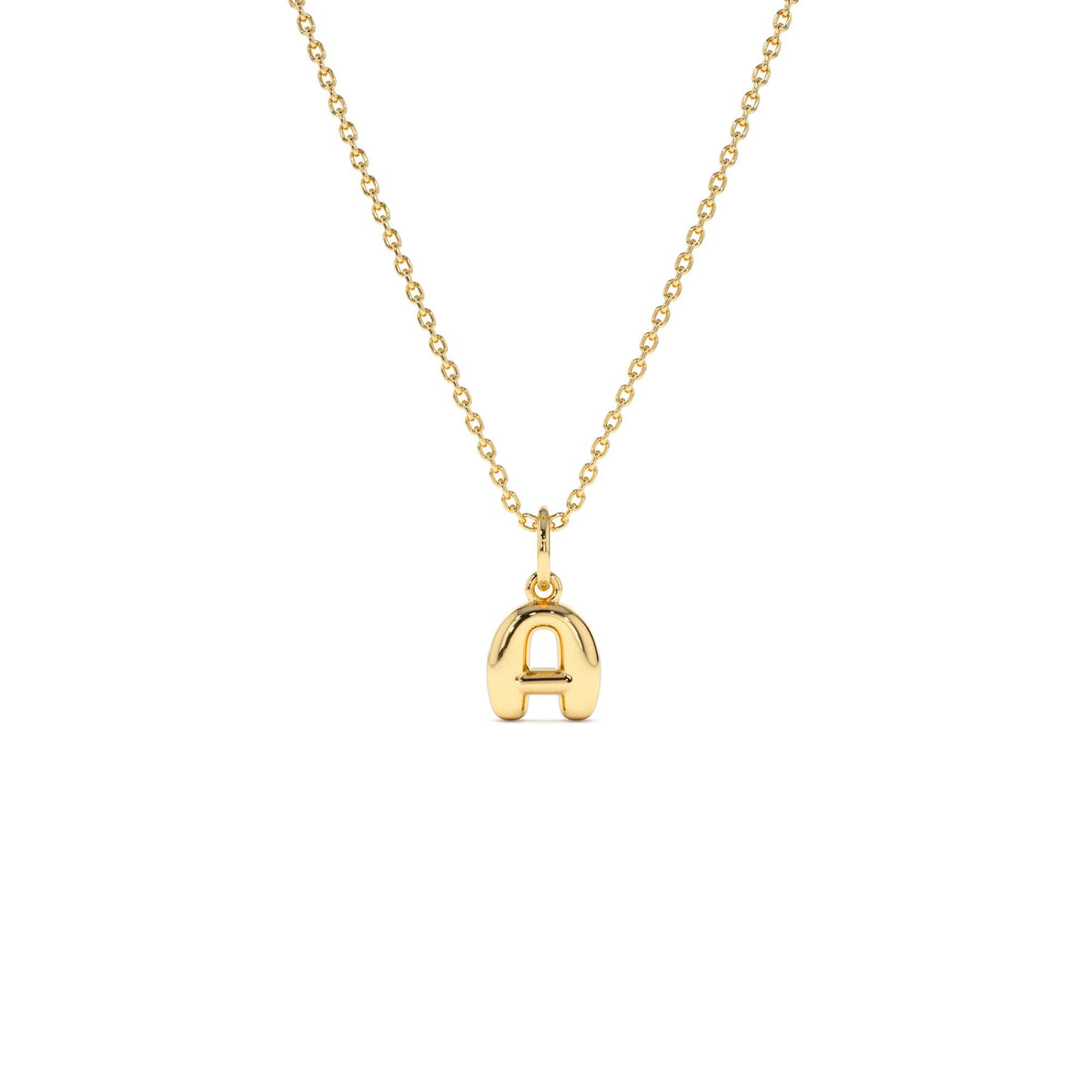 Bubble Letter Necklace in 14K Gold — view 1