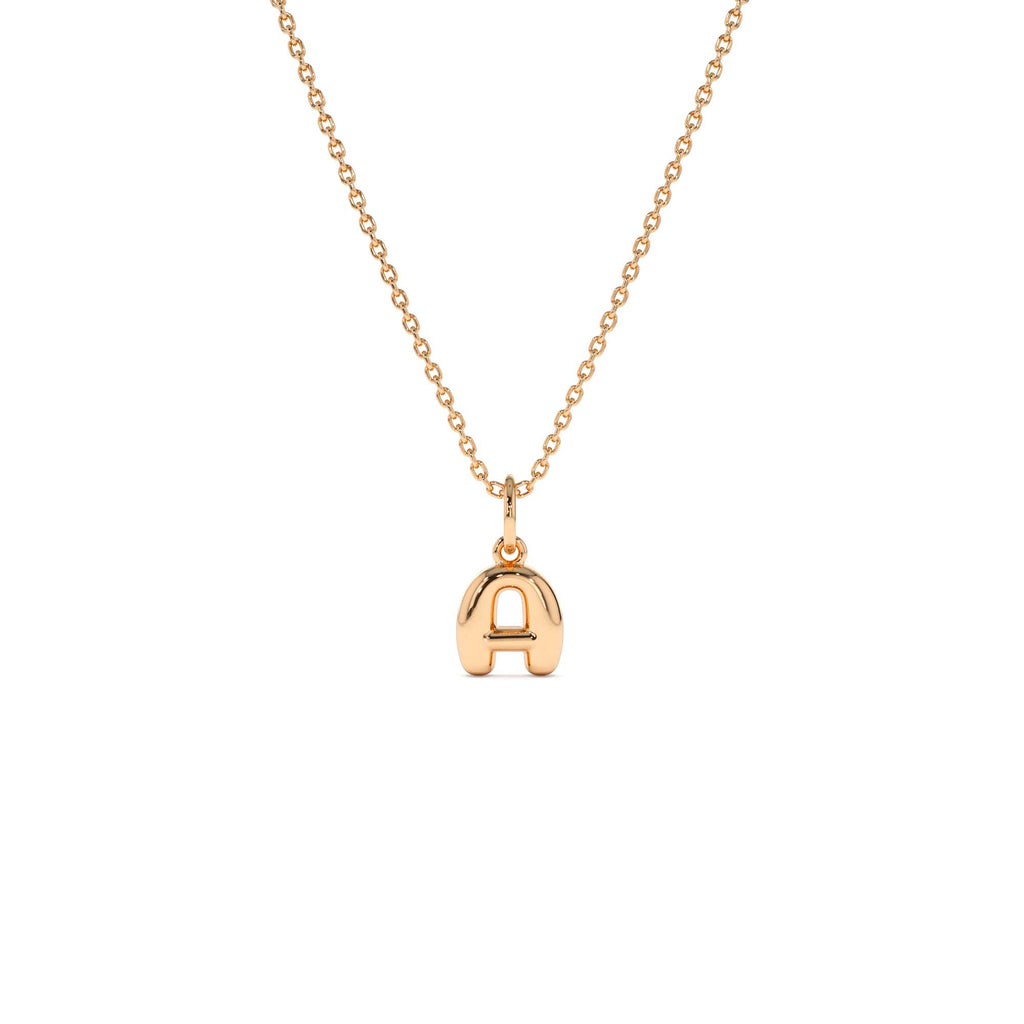 Bubble Letter Necklace in 14K Gold — view 5