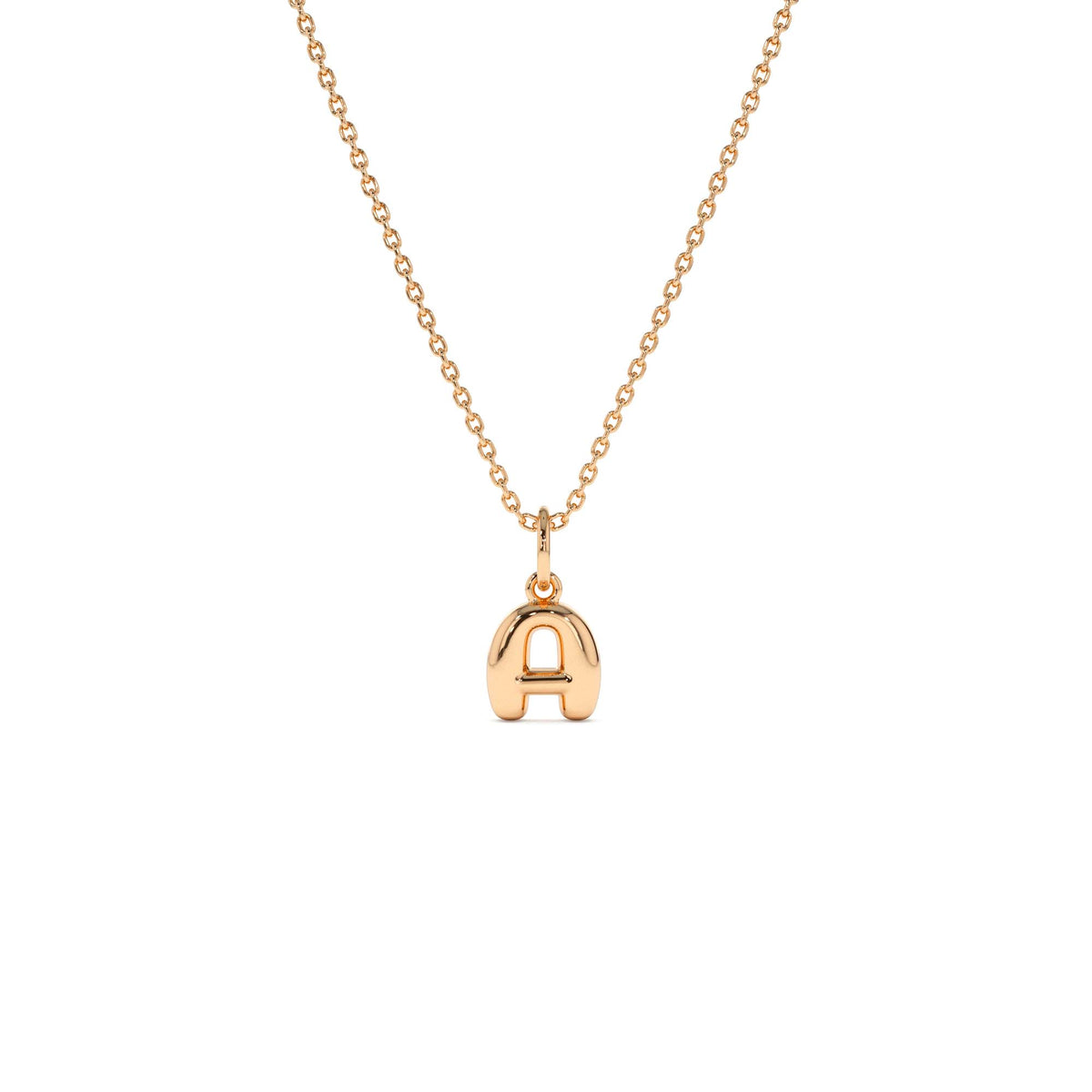 Bubble Letter Necklace in 14K Gold — view 5