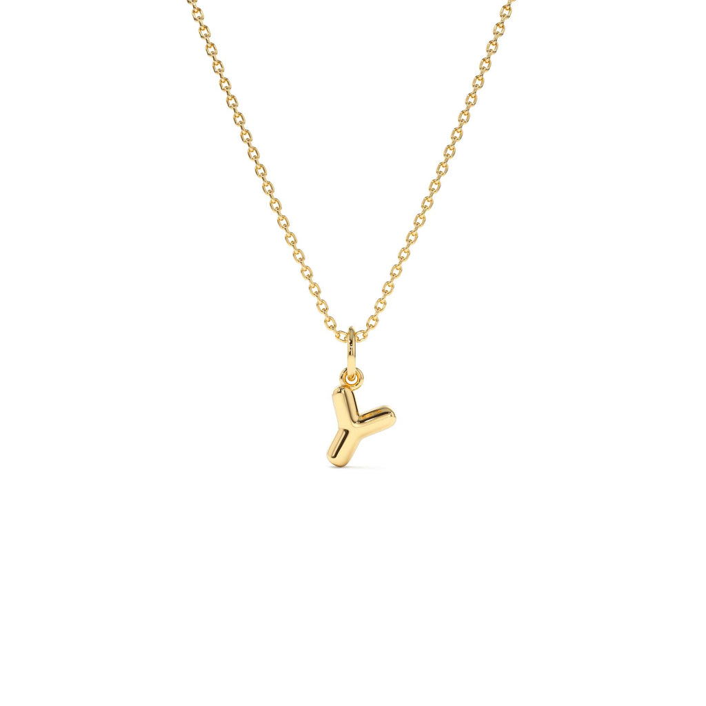 Bubble Letter Necklace in 14K Gold — view 2