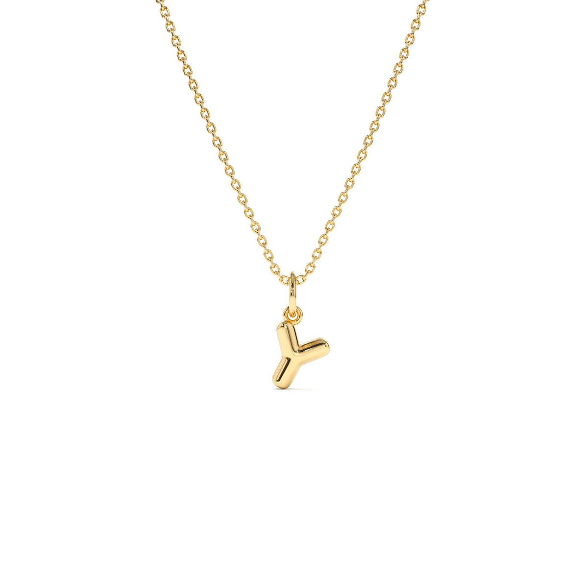 Bubble Letter Necklace in 14K Gold — view 2