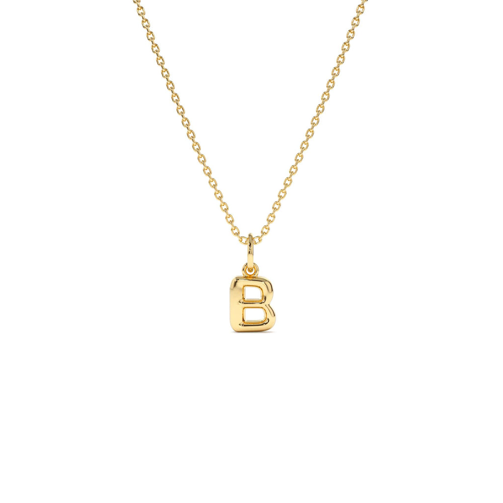 Bubble Letter Necklace in 14K Gold — view 3