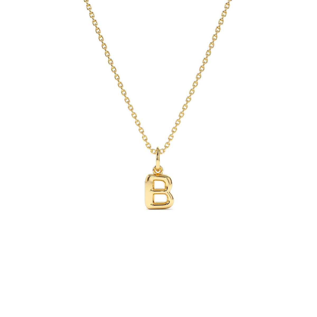 Bubble Letter Necklace in 14K Gold — view 3