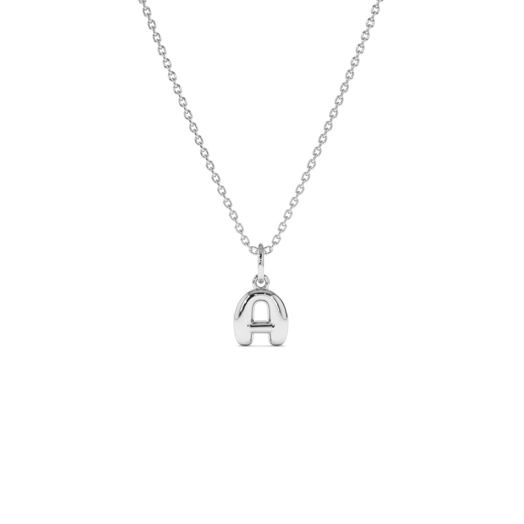 Bubble Letter Necklace in 14K Gold — view 4