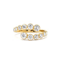 Bypass Curve Bezel Setting Diamond Ring in 14K Gold — view 1