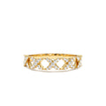 Pave Setting Round Diamond X Ring in 14K Gold — view 1
