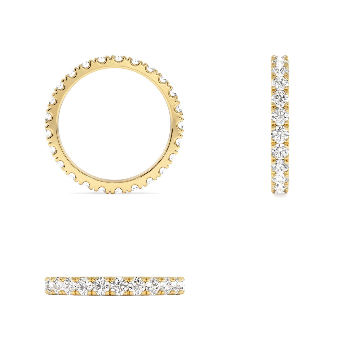 1.25 CTW Pave Setting Full Eternity Lab-Grown Diamond Ring in 14K Gold — view 3