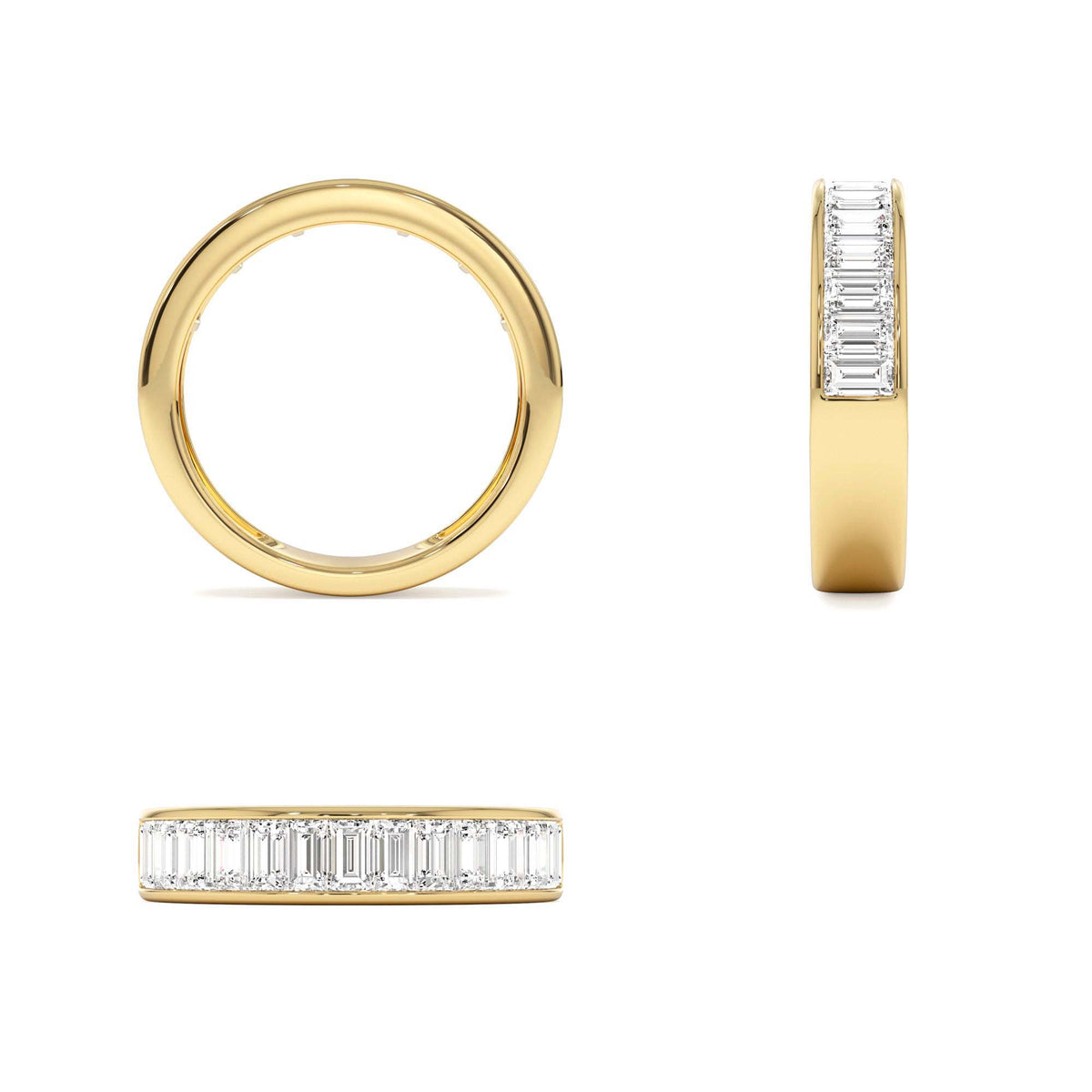 1.55 CTW Channel Setting Baguette Lab-Grown Diamond Anniversary Ring in 14K Gold — view 3