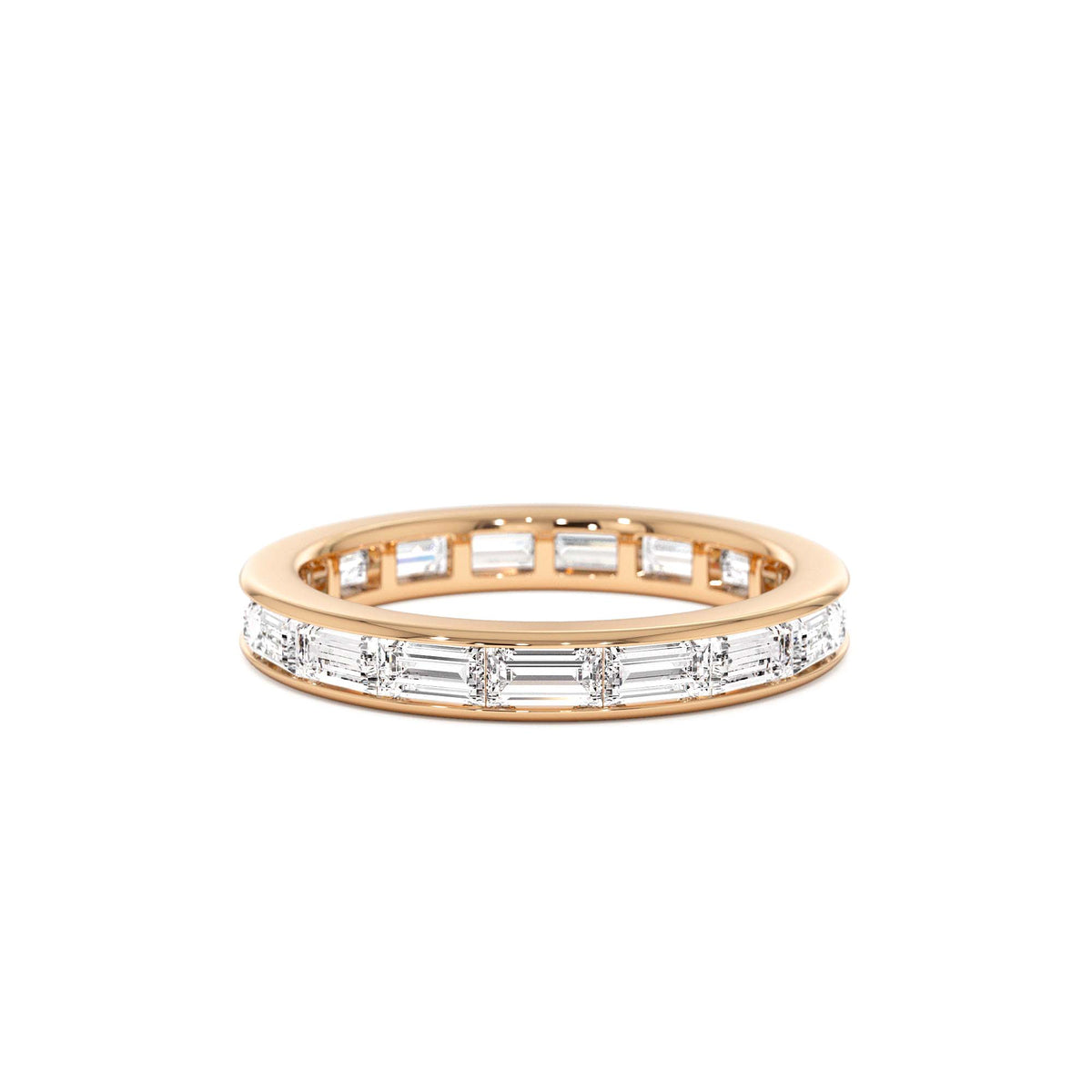 1.6 CTW East to West Setting Full Eternity Baguette Lab-Grown Diamond Ring in 14K Gold — view 5