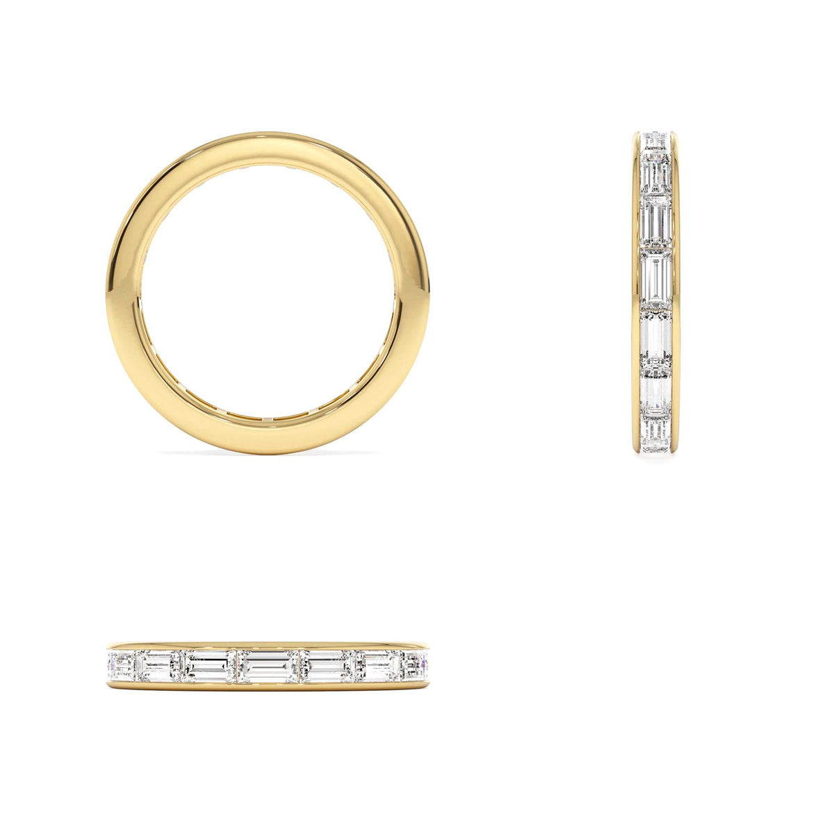 1.6 CTW East to West Setting Full Eternity Baguette Lab-Grown Diamond Ring in 14K Gold — view 3