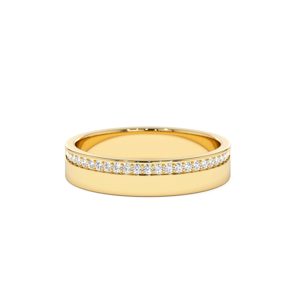 4MM Half Eternity Diamond Wedding Band in 14K Gold — view 1
