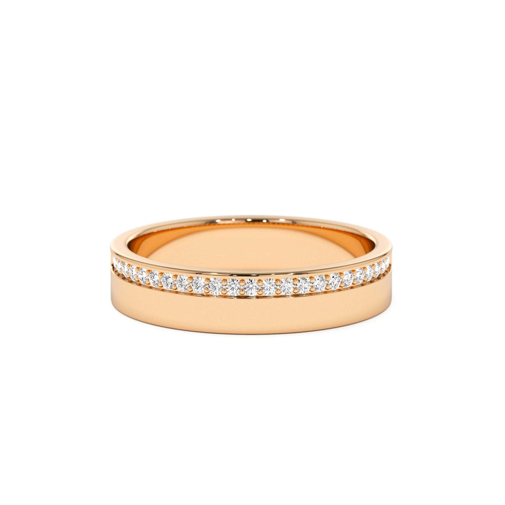 4MM Half Eternity Diamond Wedding Band in 14K Gold — view 5