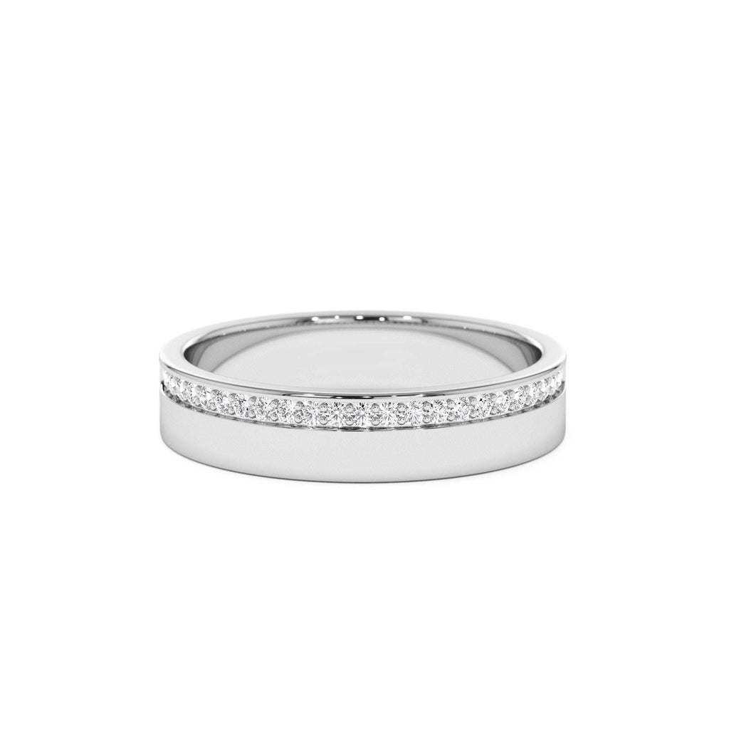 4MM Half Eternity Diamond Wedding Band in 14K Gold — view 4