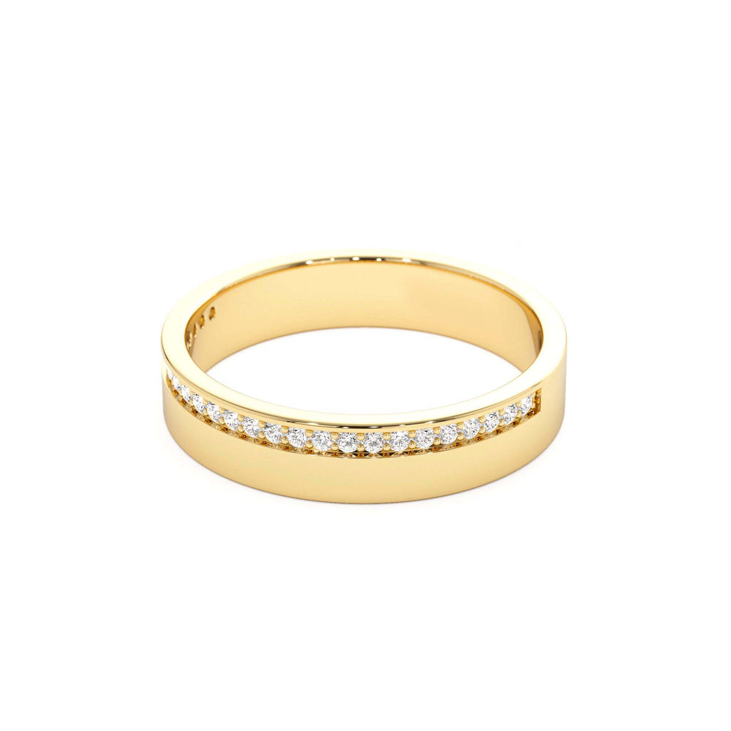 4MM Half Eternity Diamond Wedding Band in 14K Gold — view 2