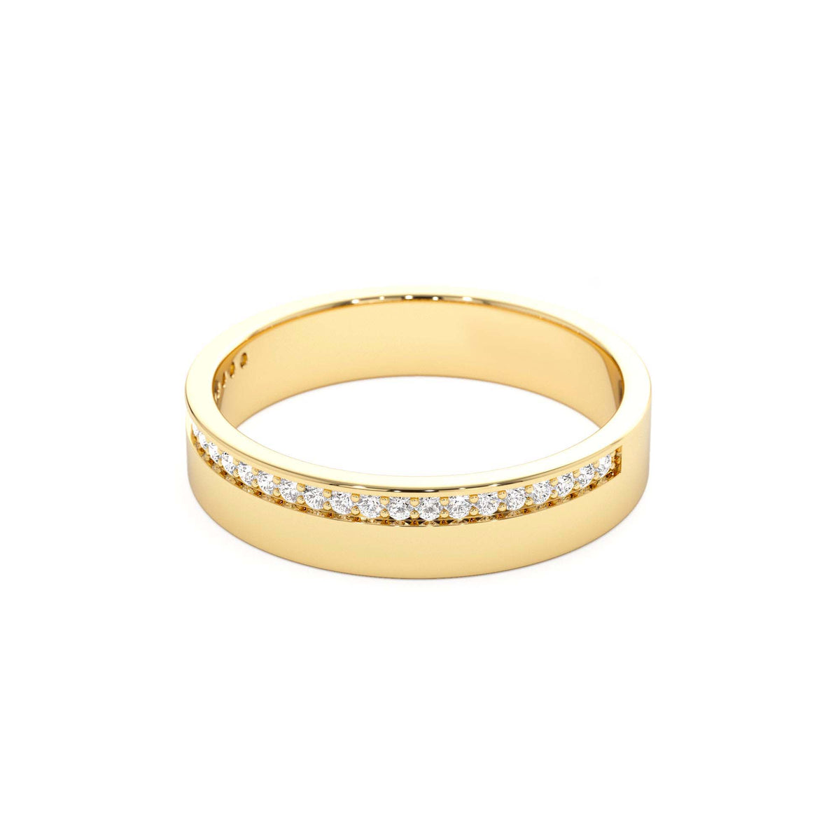 4MM Half Eternity Diamond Wedding Band in 14K Gold — view 2