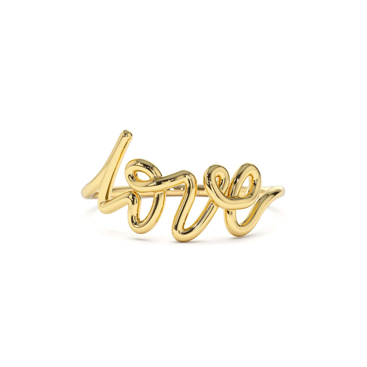 Script Love Ring in 14K Gold — view 1
