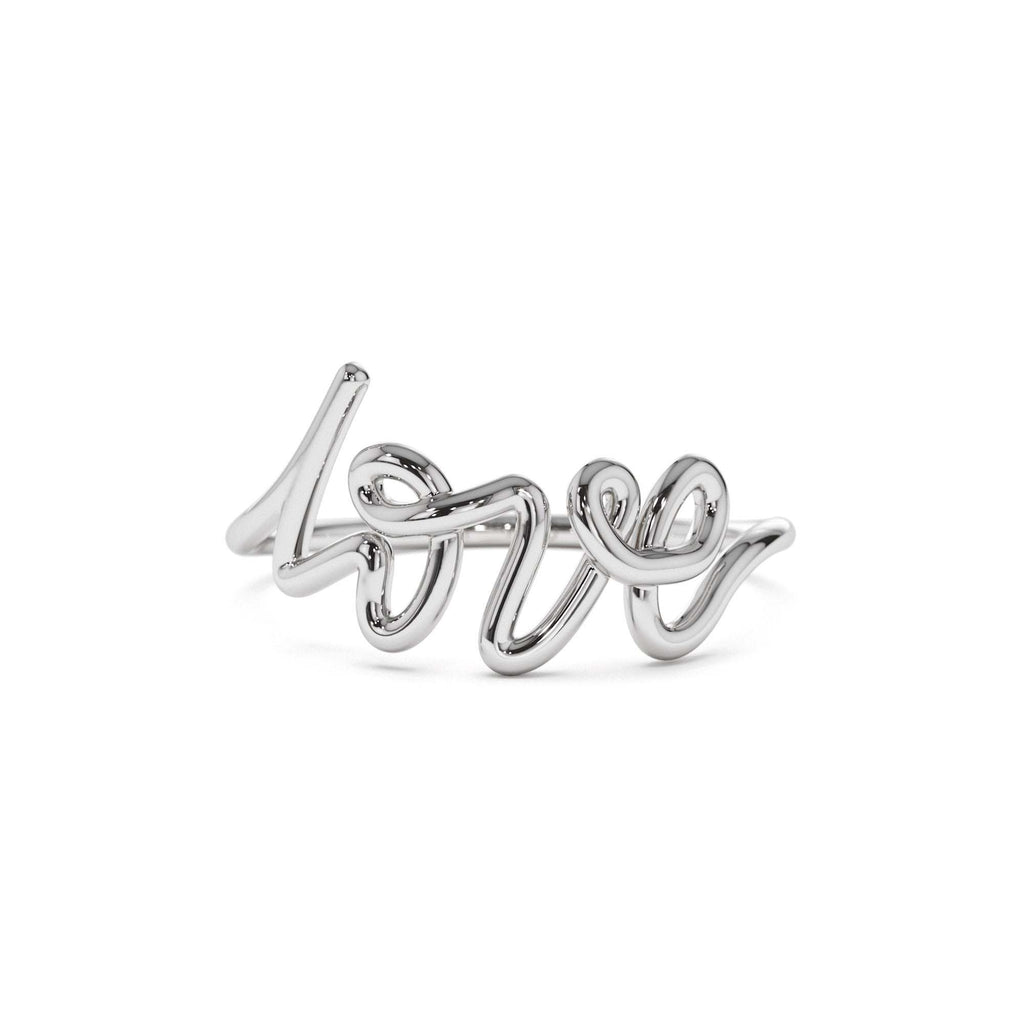 Script Love Ring in 14K Gold — view 4