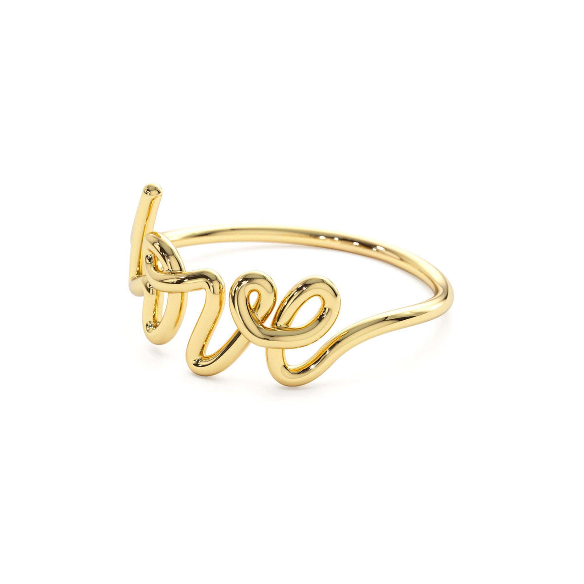 Script Love Ring in 14K Gold — view 2