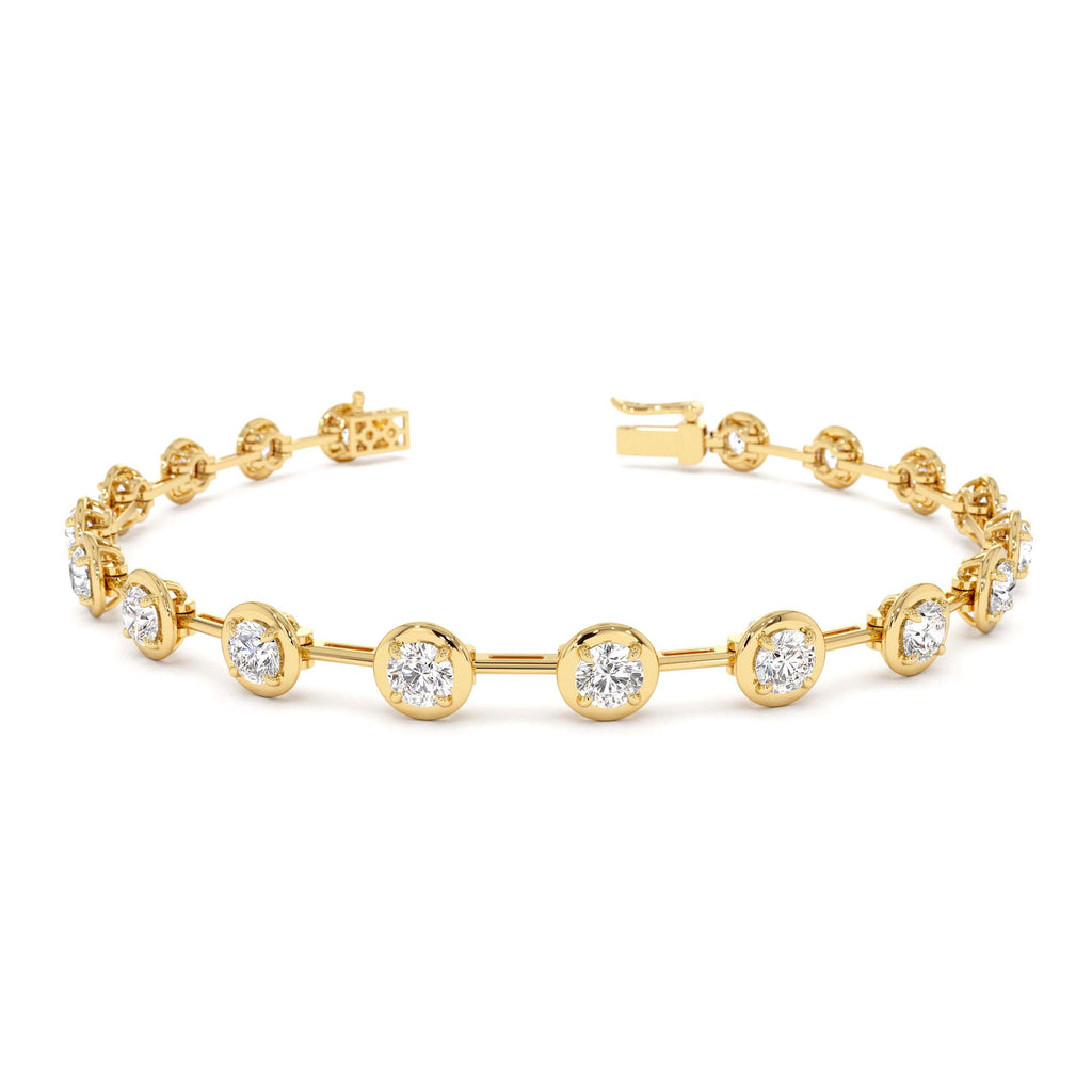 3.60 CTW Round Lab-Grown Diamond Bar Bracelet in 14K Gold — view 1