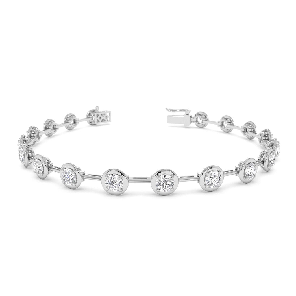 3.60 CTW Round Lab-Grown Diamond Bar Bracelet in 14K Gold — view 4