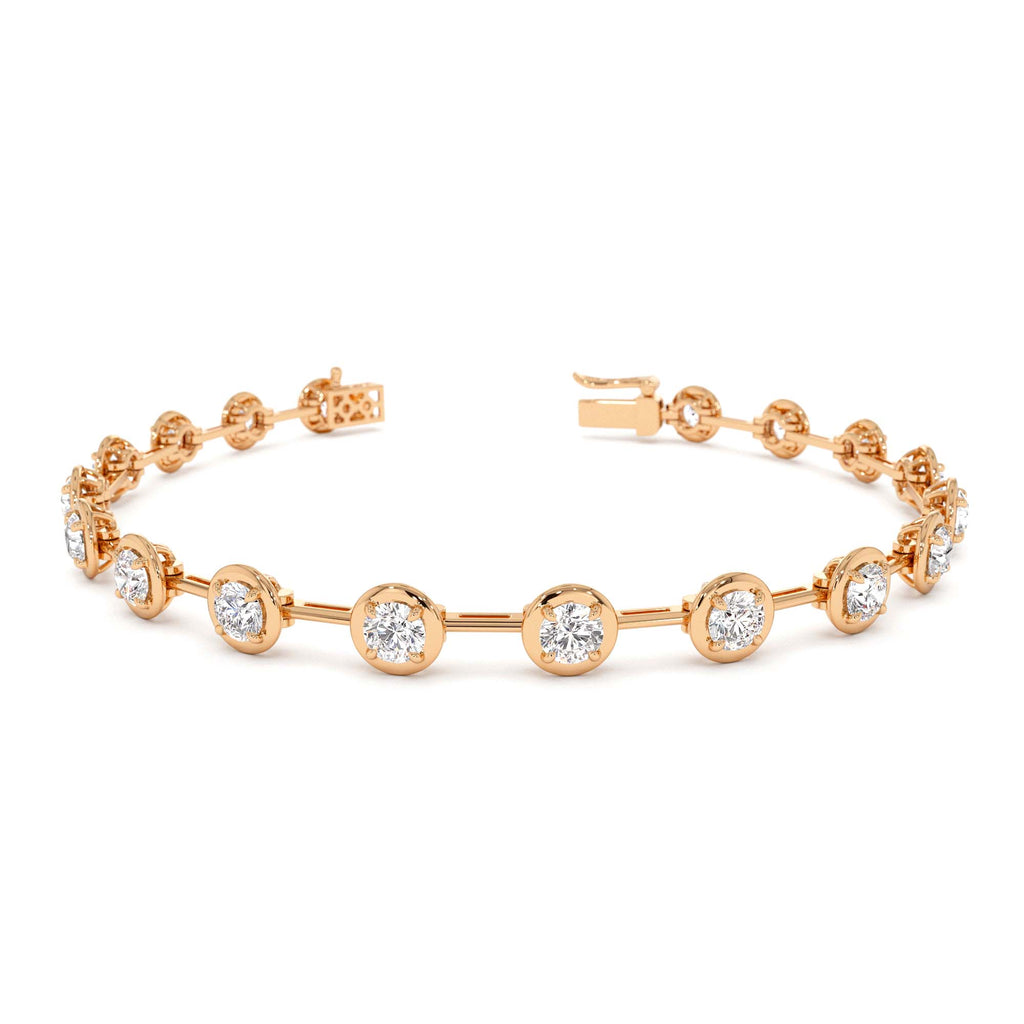 3.60 CTW Round Lab-Grown Diamond Bar Bracelet in 14K Gold — view 5
