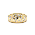 Flush Setting Cluster Dome Ring in 14K Gold — view 1