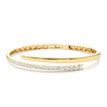 Cross Over Graduating Diamond Bangle in 14K Gold — view 1